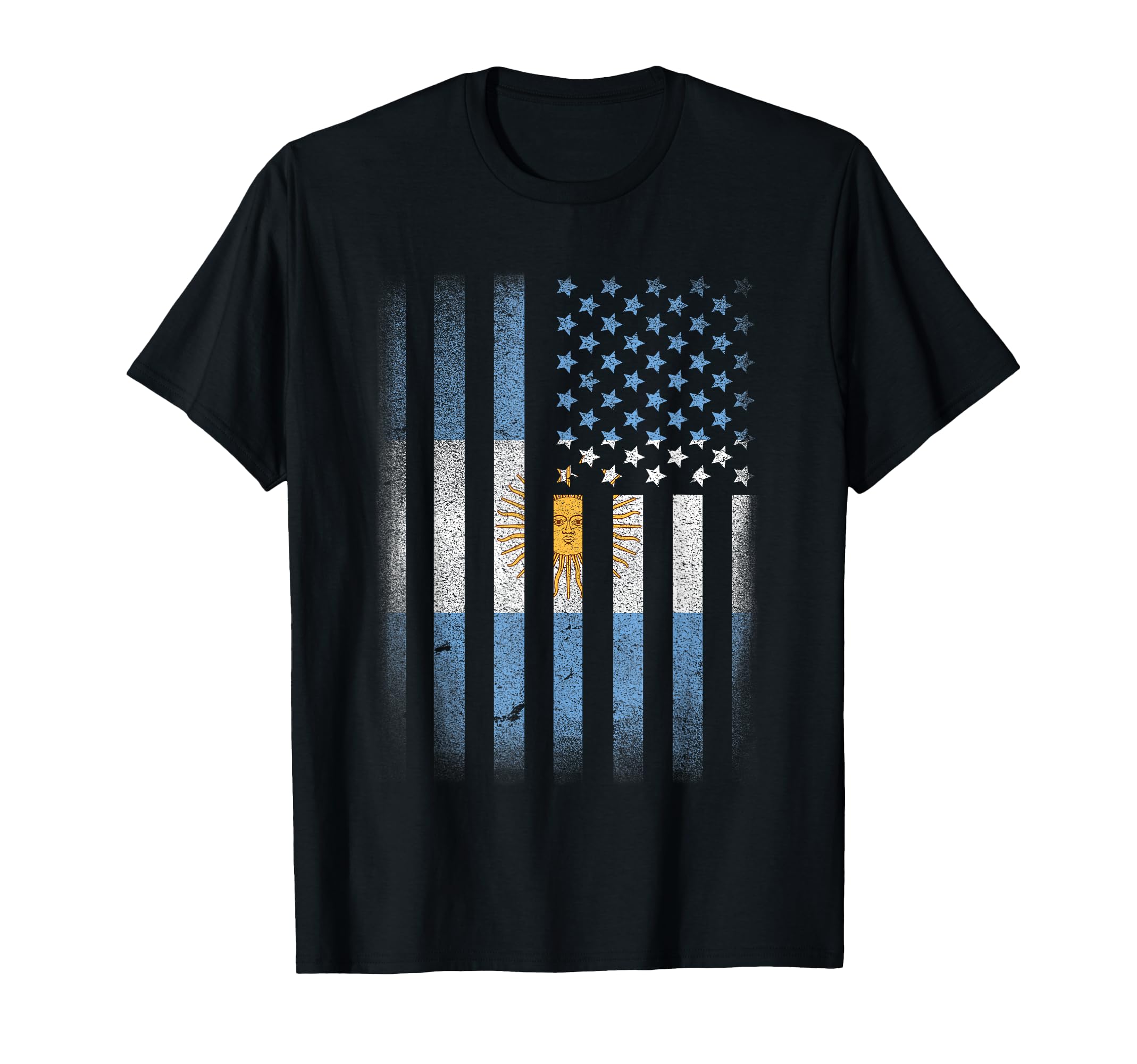 USA Argentina Flag Design Dual Identity Layout T-Shirt