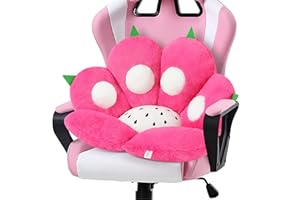 Ditucu Cat Paw Cushion Kawaii Dragon Fruit Chair Cushions 27.5 x 23.6 inch Cute Stuff Seat Pad Comfy Lazy Sofa Office Floor Pillow for Gaming Chairs Room Decor Red