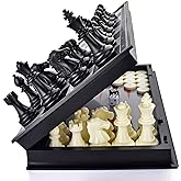QuadPro 3 in 1 Magnetic Chess Checkers Backgammon Game Set for Kids Adults | 12.5'' Folding Chess Board, Magnetic Travel Games for Train &amp; Airplane, 3in1 Checkers Set for Classroom, Club &amp; Party
