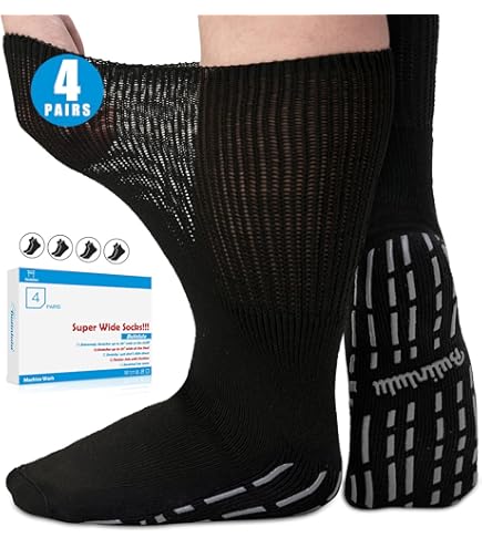 Extra Wide Socks for Swollen Feet, Non Slip Cast Sock