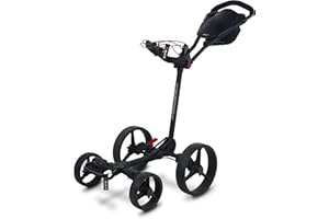 Big Max Blade Quattro Golf Push Cart: 4-Wheel All-Terrain, Exceptional Stability, Flat-Fold Technology for Easy Storage and an XL Organizer Panel for Golf Accessories