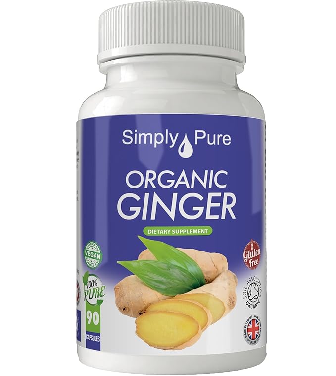 Organic Ginger 90x Capsules, 100 Natural Soil Association Certified