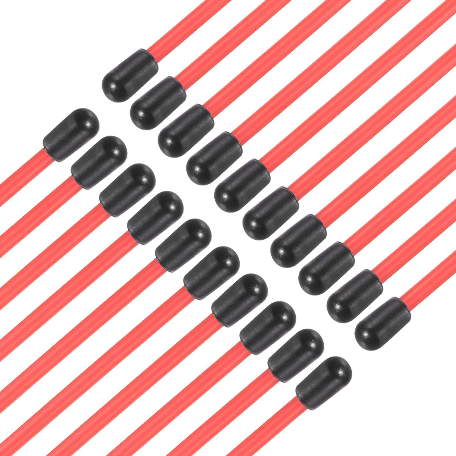 sourcing map 160mm Plastic Protection Antenna Tube, RC Antenna Tube with Caps for RC Car Boat Drone Receiver(Red, 20 Pcs)