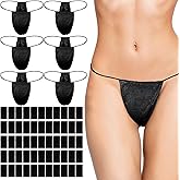 SHENLIU 200 Pieces Disposable Thong Panties, Women's T Thong for Spa Breathable Non-woven Fabrics Disposable Tanning Underwear Black