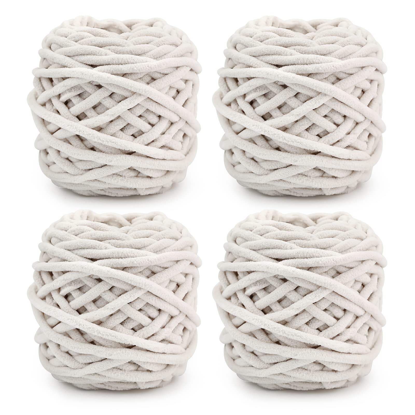 Knitting Wool Yarn 4 x 100g Multi-Colored Soft Chunky Yarn for Crochet Projects Making Plush Balls Handmade Bags Sweaters Shoes Hats Sweaters Blankets Scarves — image 1