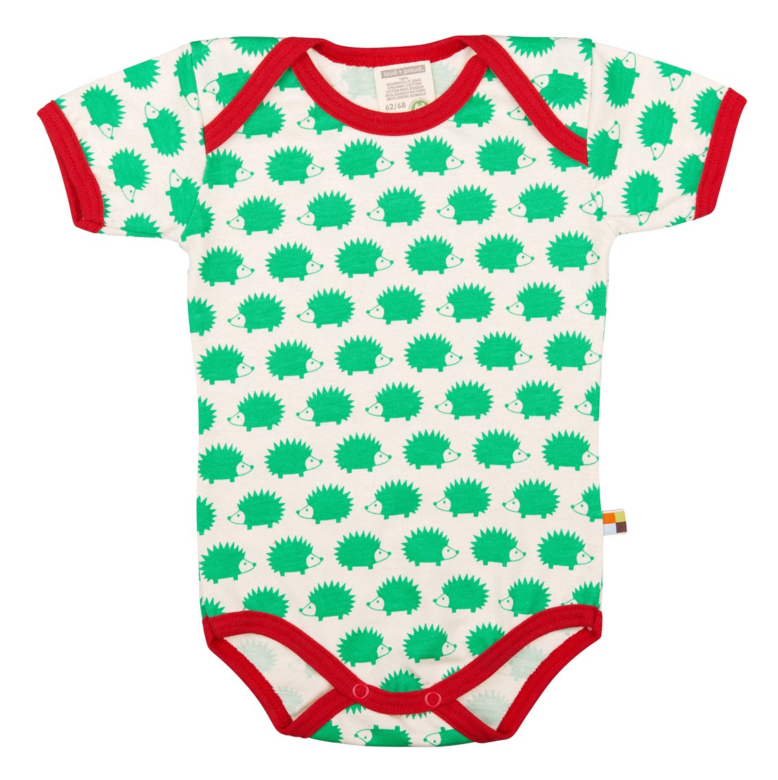 Loud + Proud Unisex - Baby Bodysuit 201,56 (manufacturer size: 50/56), green (Verde Ve)