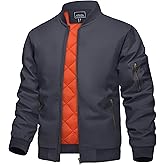 KEFITEVD Bomber Jacket Men Winter Coats Full Zip Windbreaker Mens Jackets Casual Work Coats