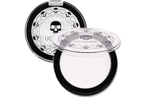 UCANBE Goth White Cream to Powder Foundation Makeup, Professional Clown White Face Body Paint with Matte Finish for Halloween, SFX Makeup, Cosplay, Costume, Stage, Mime & Film(0.52oz)