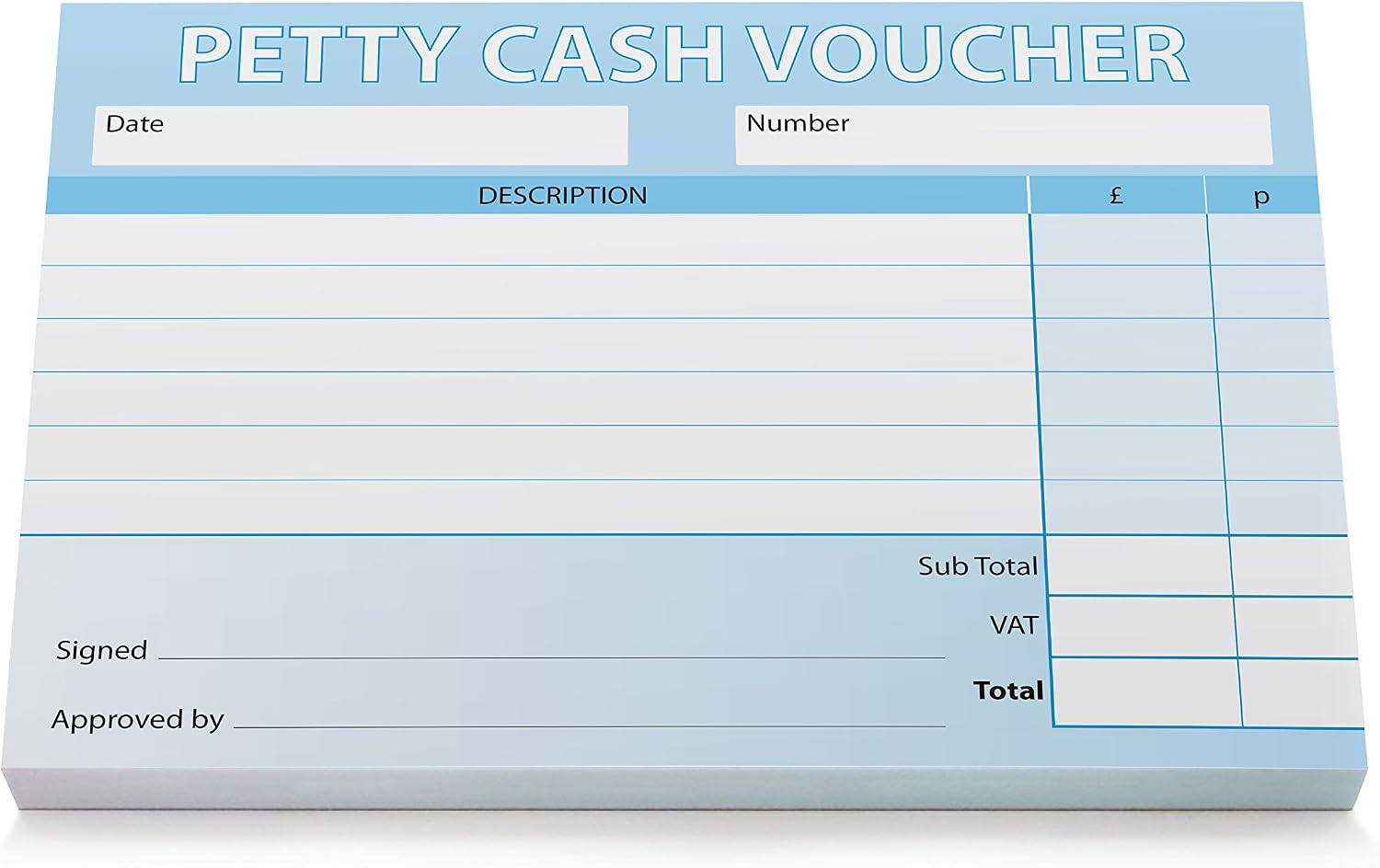 Petty Cash Voucher pad, 100 vouchers per pad - Pack of 10, 1,000 vouchers in Total - Image 3