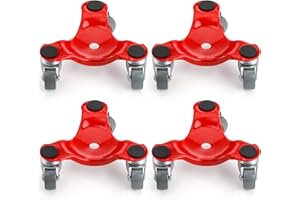 ZEAYEA 4 Pack Steel Tri-Dolly, 200 lbs Load Capacity 3 Wheel Mover's Dolly for Moving Furniture, Appliances, Cabinet, Table, 