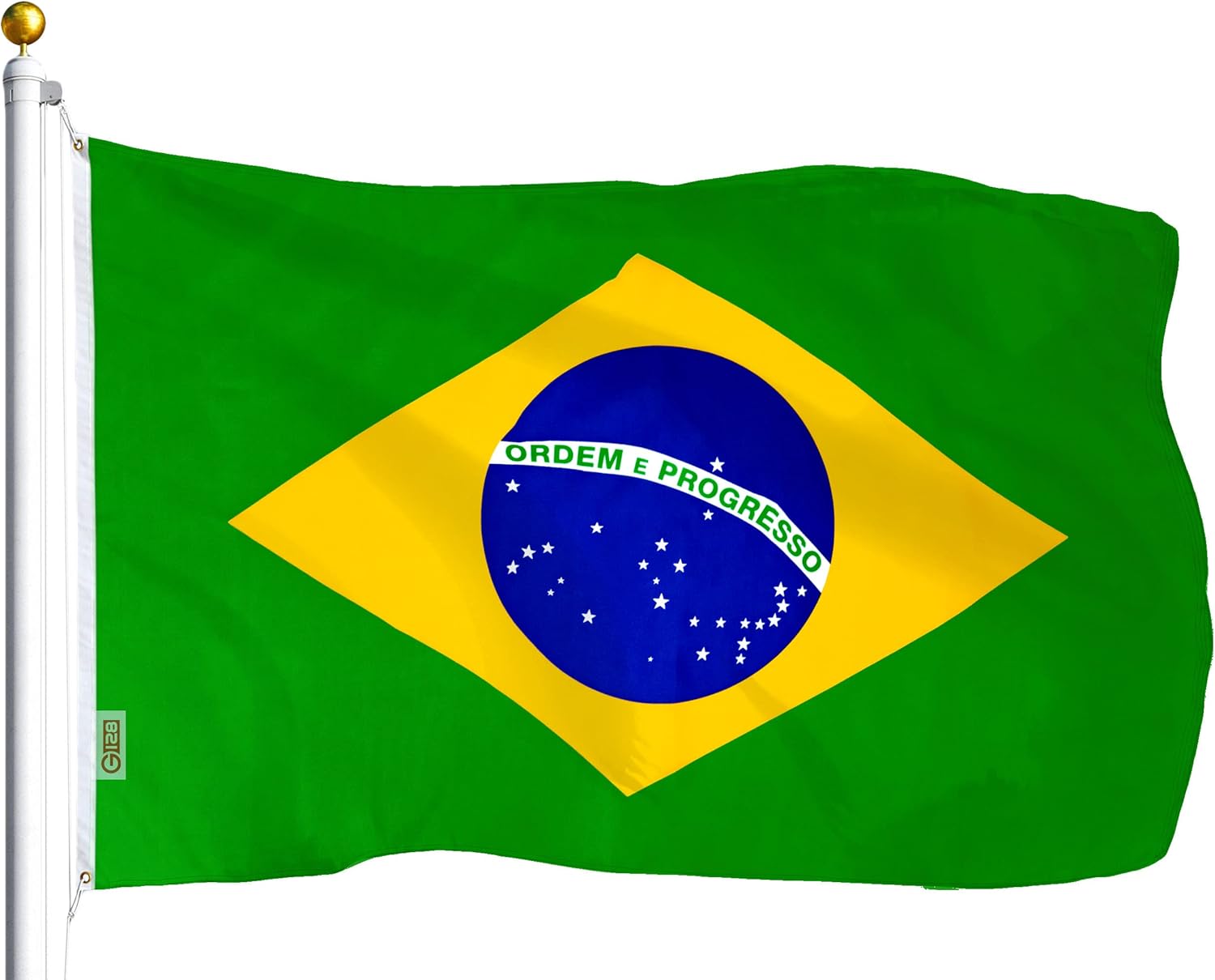 Flags - G128 Brazil Brazilian Flag | 3x5 Ft | LiteWeave Series Printed 100D Polyester | Country Flag, Vibrant Colors, Brass Grommets