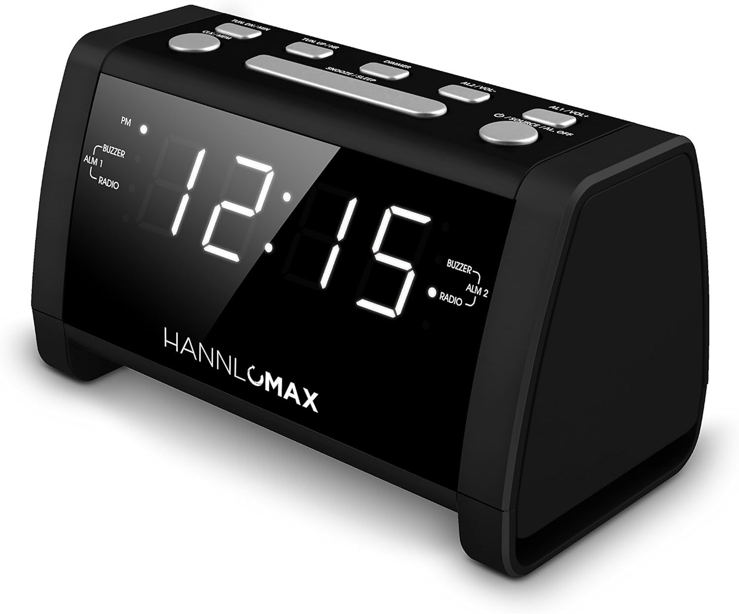 Hannlomax Dual Alarm Clock With FM Radio and USB Charging (HX101