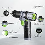WORKPRO 8V Cordless Drill Set with 53-Piece Accessories 3/8" Chuck LED view 3