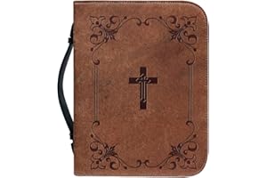 Siopob Bible Carrying Case for Women | PU Vintage Bible Holder | Zippered Bible Covers for Women, Water Resistant Bible Case 