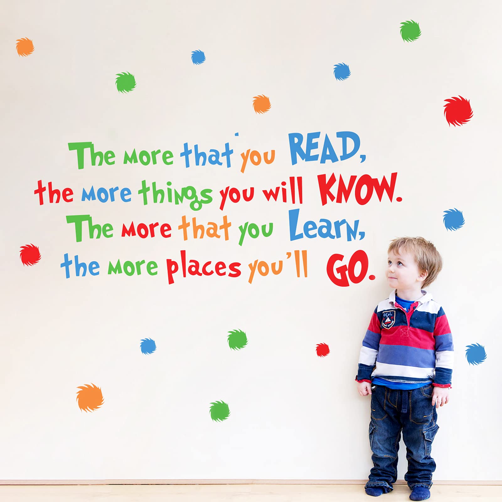 decalmile Wall Decals Quotes The More That You Read Inspirational Reading Kids Wall Stickers ​Baby Nursery Children Bedroom Classroom Wall Decor