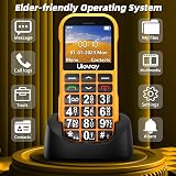 CHAKEYAKE Big Button Mobile Phone 1800mAh SOS Dual SIM USB-C Orange view 2