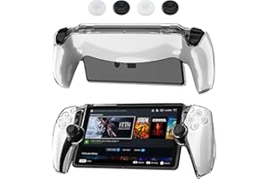 HYPERCASE Upgraded - Clear Case of PS5 Portal Remote Player, All-Round 3 in 1 Split Hard Shell Cover for PS5 Portal Controller, Anti-Scratch Accessories Kit for PS Portal with 4 Thump Caps