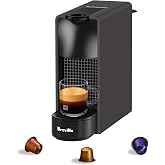 Breville Nespresso Original Essenza Mini Espresso Machine | Piano black compact espresso machine with 19 bar pressure, 25 second heat-up and 2 programmable cup sizes: Espresso, Lungo.
