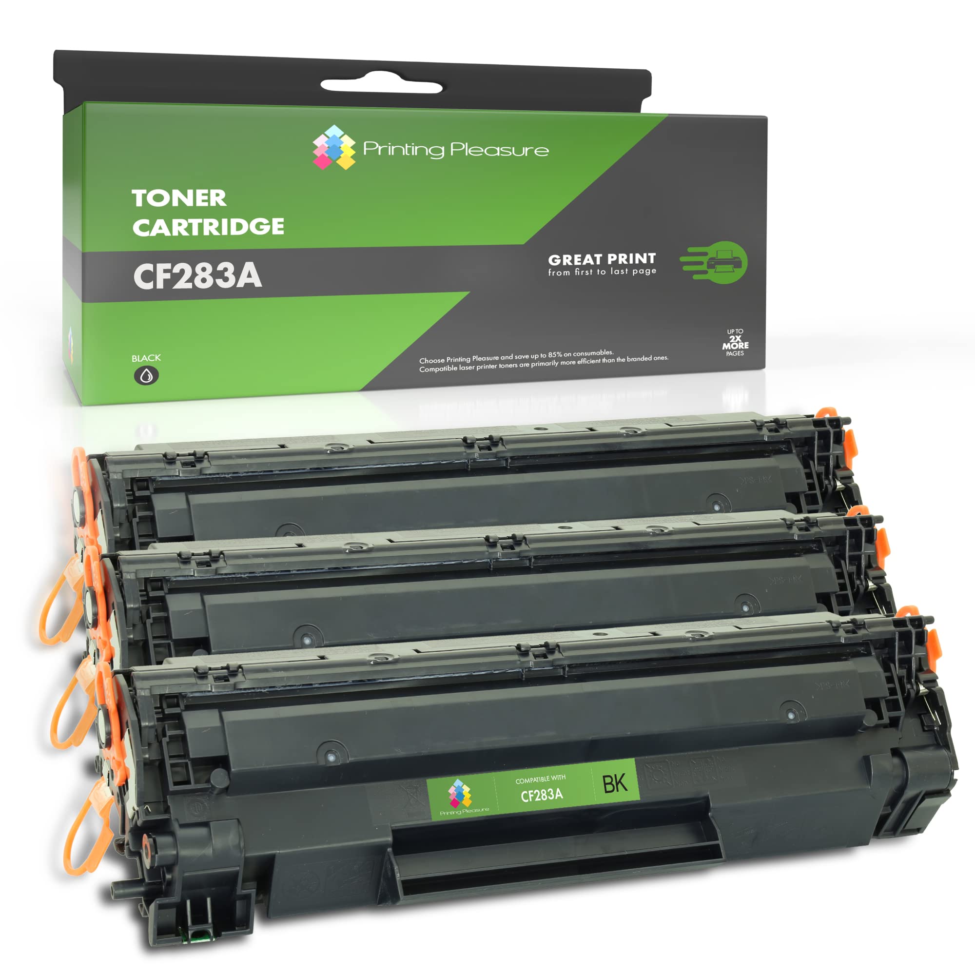 Printing Pleasure 83A 283A Replacement for HP CF283A Toner Cartridge Compatible with ​​LaserJet Pro ​M201dw M201n M225dw M125a M125rnw M125nw MFP M225dn M127fn M127fp M127fs M127fw 3 Black