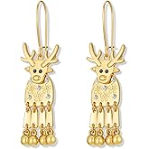 MYCUTEY Christmas Earrings For Women Cute Reindeer,Candy Cane,Light Bulb,Champagne Bottle Dangle Earrings With Sparkling Rhinestones Christmas Holiday Jewelry Gifts