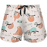 Women Pajama Shorts Lounge Bottom Leopard Print Cheetah Sleepwear Drawstring Pj Bottoms Jogging Yoga Sweat Shorts