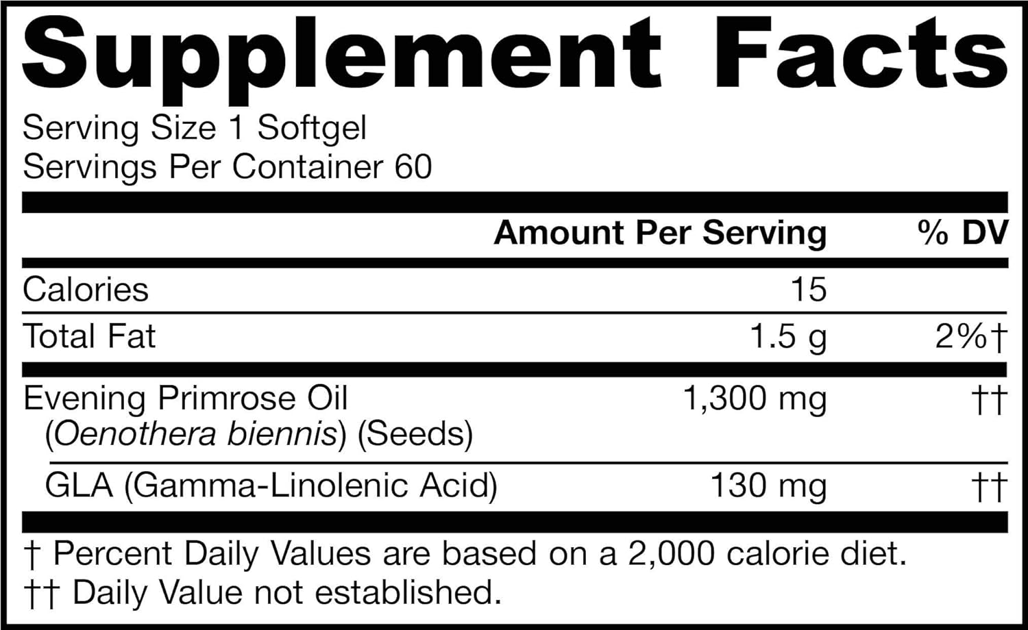 Jarrow Formulas Evening Primrose,Promotes Healthy Skin and Immune Function, 1300 mg, 60 Softgels: Health & Personal Care