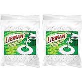 Libman Tornado Spin Mop Refill Microfiber Heads, 2 Pack | Microfiber replacement heads for Libman Tornado Spin Mop System; case pack of 2.