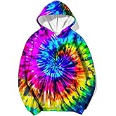 Harycnct Little Kids Tie Dye Hoodie Size 4-10 Sweatshirt for Boys Girls Hooded Kangaroo Pocket Pullover Hoodies