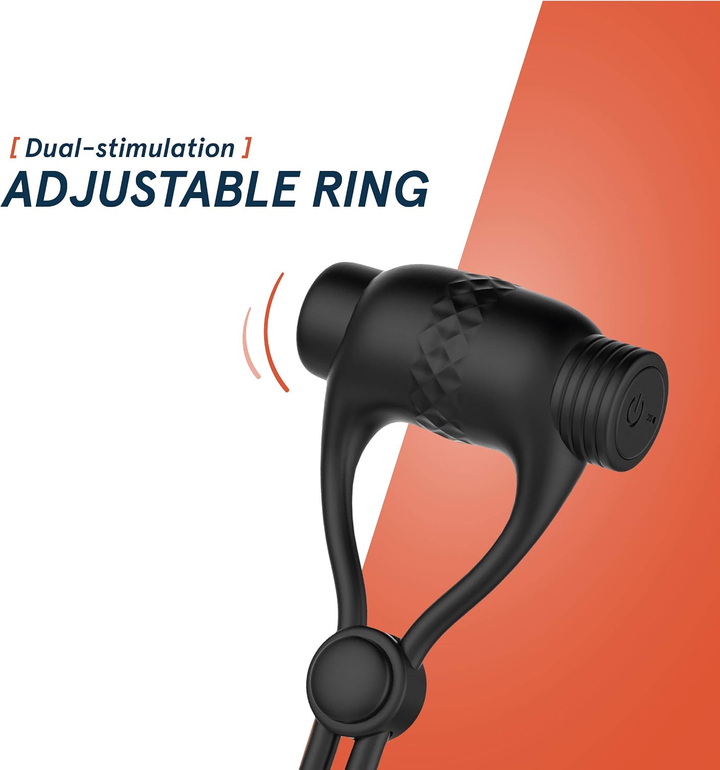 So Divine Men Rechargeable Adjustable Vibrating Penis Ring, Black, 1 Count - Image 5