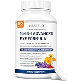 15-in-1 Advanced Eye Formula Eye Vitamins Lutein Zeaxanthin Bilberry 90 Ct | One daily capsule with a non-GMO, plant-based blend to help soothe dry, tired eyes from screens