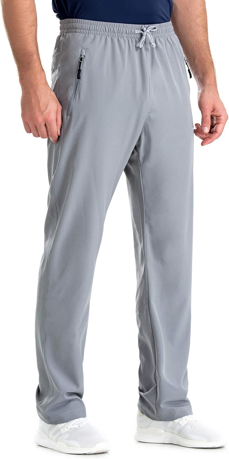 Clothin Men's Elastic-Waist Drawstring Pants for Sport Exercise Travel, Quick-Dry, Stretchy : Clothing
