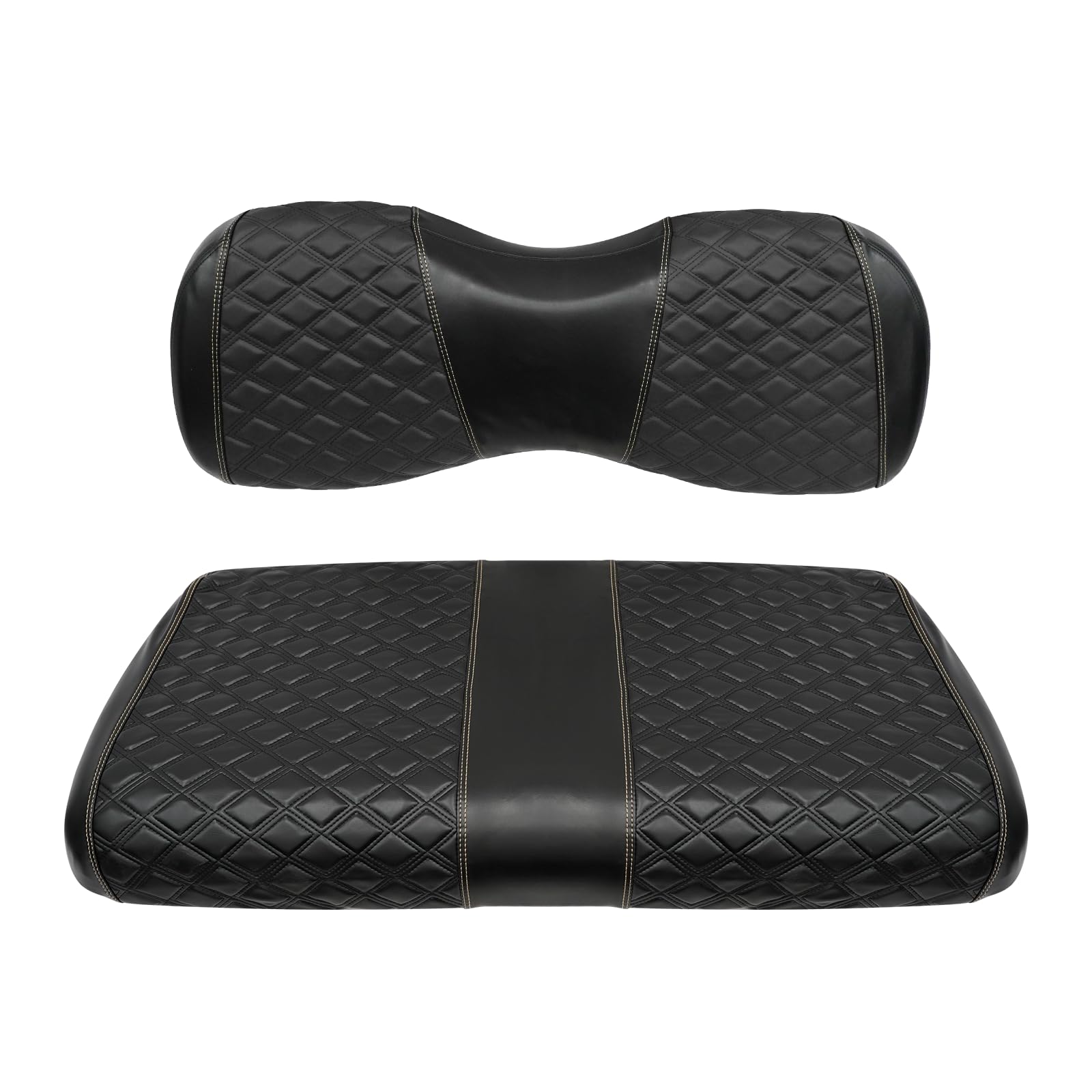 Photo 1 of SAMXOMAP Golf Cart Front Seat Covers for Yamaha Drive 2007-2016/Drive 2 2017+ Front OEM Universal Seat Cushion, Marine Grade Vinyl Leather Seat Covers/Easy to Install-Black(2PCS)