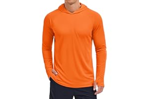 KEFITEVD Hoodies for Men UPF 50+ Long Sleeve Rash Guard SPF Swim Fishing Lightweight Quick Dry UV Shirts