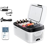 VEVOR Car Refrigerator, DC 12/24V AC100-240V Compressor Electric Cooler, -4°F to 68°F Car Fridge with APP Control, 16 QT Cars