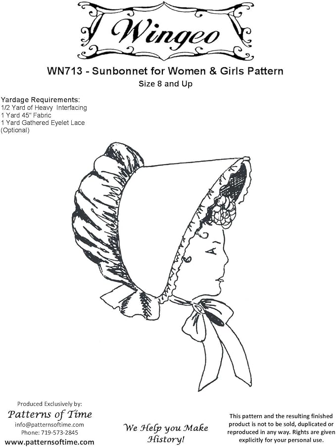 Amazon.com: Sunbonnet- Woman's and Girl's Pattern: Arts, Crafts & Sewing