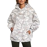 peassa Womens Camo Hoodies Fleece Oversized Hooded Sweatshirts Fashion Tree Leaf Graphic Pullover Tops
