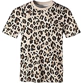 BEYFSJIRI Casual Leopard Print T-Shirt Short Sleeve Hip Hop T-Shirts for Men