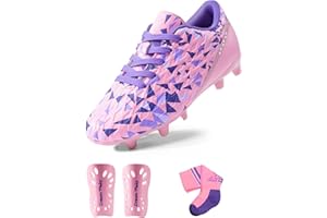 DREAM PAIRS Soccer Youth Groud Athletic Outdoor Trainning Football Shoes with Soccer Sock