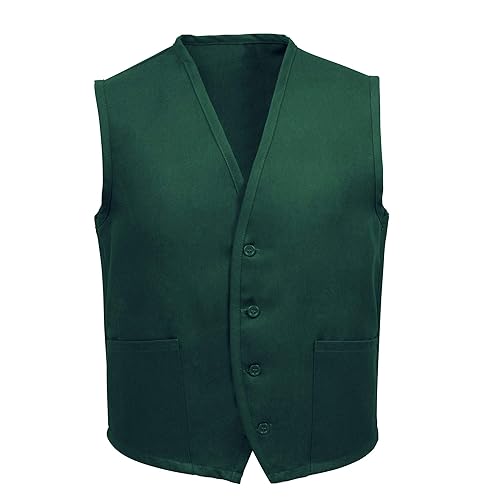 FAME 2 Pocket Uniform Vestá- Supermarket, Clerk, Activity, Volunteer, Costume - Hunter Green / 3XL (WFA23298HG3X)