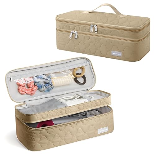 Dizdvizd Double Layer Travel Carrying Case, Compatible with Dyson/Shark Flexstyle/Airwrap Styler Storage Bag, Hair Dryer/Hot Air Styler Organiser Bag