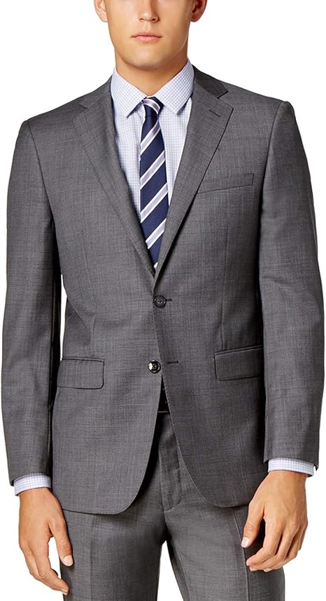 calvin klein light gray sharkskin modern fit suit