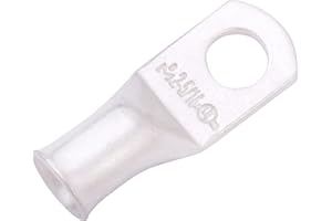 SELTERM 10pcs 2 AWG-5/16" Stud Tinned Copper Wire Lugs, Heavy Duty Battery Cable Ends,2 Gauge Ring Terminals, UL Battery Lugs Marine Grade Copper Eyelets Electrical Battery Terminal Connectors