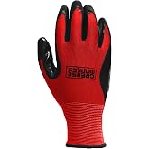 General Purpose Nitrile Coated 10 Pairs,Red | Nitrile-coated maximum grip, latex-free, resists oil and abrasion, machine washable, reusable, workshop and yard, 10 pair