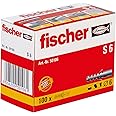 Fischer 50105 S 5 Expansion Dowel with 2-Way Spreader for Fixing Motion Sensors, Letterboxes in Concrete, Solid Stone, Solid Brick, Natural Stone and Much More, Pack of 100