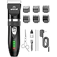 oneisall Quiet Cat Clippers for Matted & Long Hair, 2-Speed Cordless Pet Shaver Grooming Kit for Cats, Small Dogs & Animals (Black)