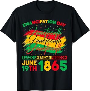 Juneteenth Shirts for Women Men Black American Freedom 1865 Tees T Shirts