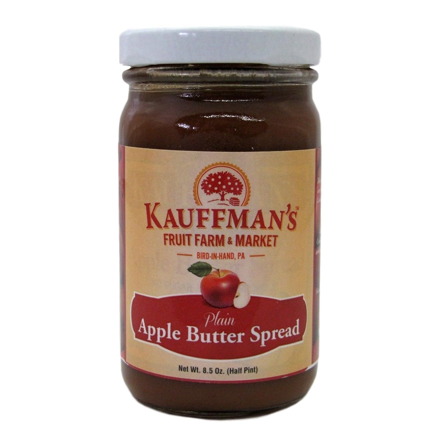 Kauffman's Homemade Plain Apple Butter, No Sugar Added, 8.5 Oz. Jar