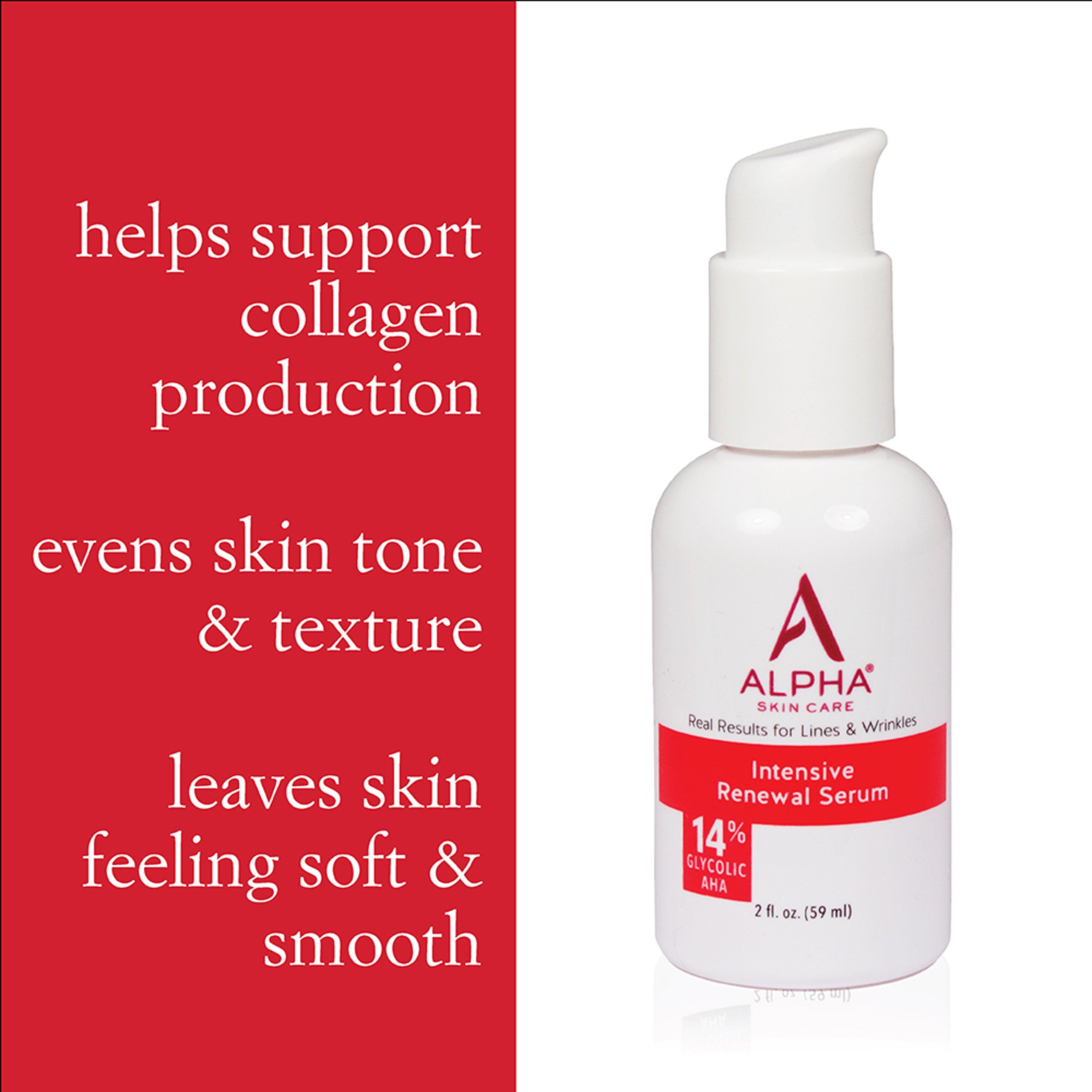 Alpha Skin Care Intensive Renewal Serum AntiAging Formula 14 Glycolic Alpha Hydroxy Acid