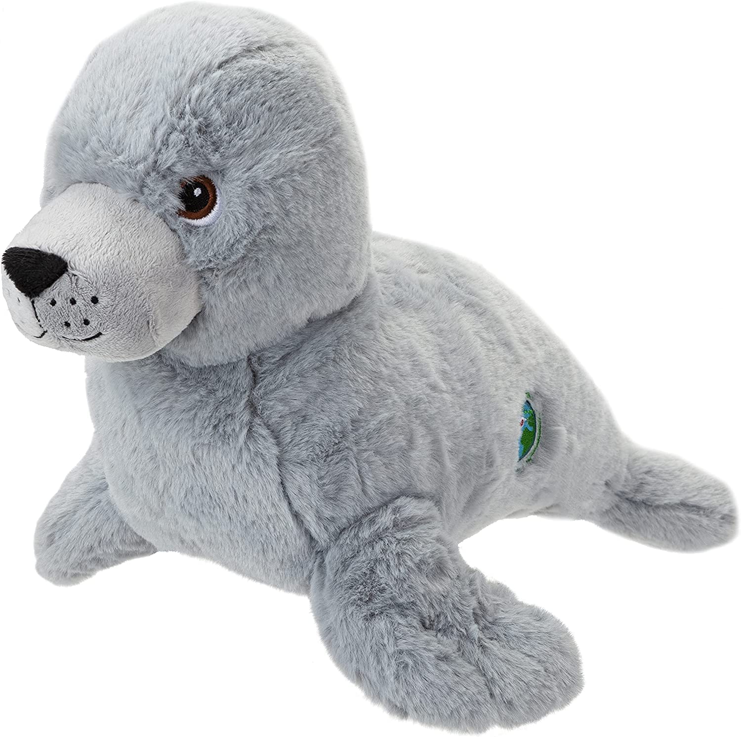PMS VFM - Seal Soft Toy Grey 40cm Eco Friendly Toy - Super Soft Cuddly Ocean Animal Fluffy Plush With Embroidered Details Made From 100% Recycled Material - Your Planet