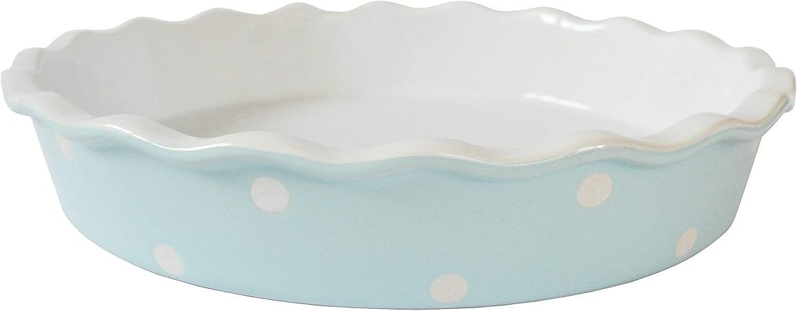 Isabelle Rose Ir5523 Tart Flan Dish Ceramic Pink With White Dots Amazon Co Uk Kitchen Home